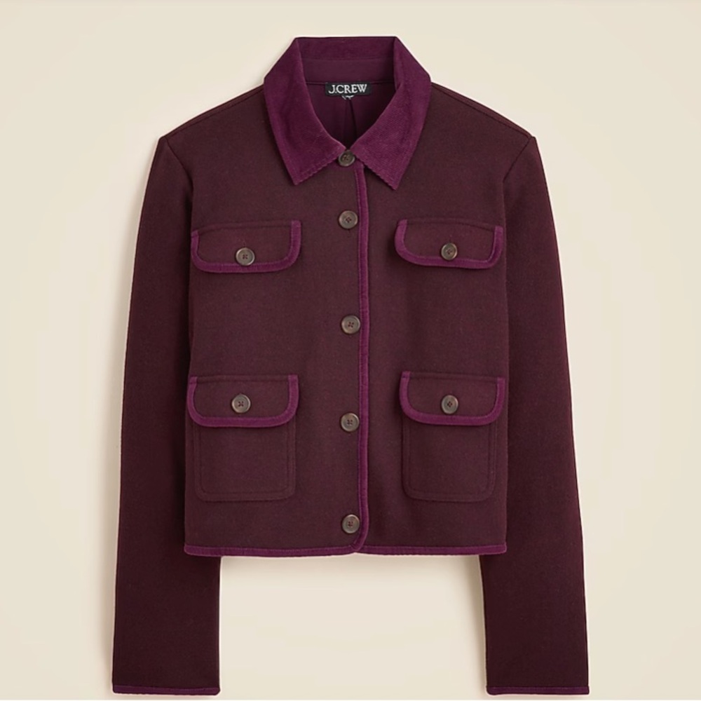 J. Crew Women's knit Jacket in wool blend - NWT, Oxblood